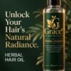 Grace Herbals Herbal Hair Oil – Made with Real and Natural Herbs ,  Bhringraj, Amla & Shikakai Hair Oil – 200ml,