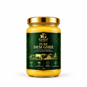 Grace Herbals Pure Desi Ghee – 1kg Premium Jar